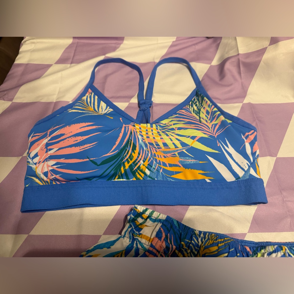 Avia 2-Piece Activewear Set - Tropical Palm Print - Size Medium - Picture 7 of 12